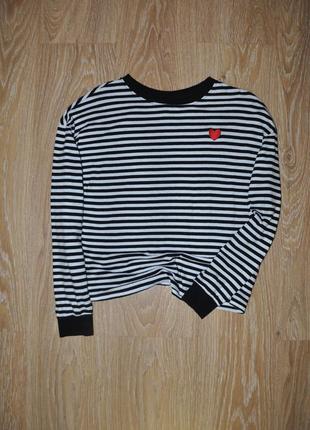 Актуальный полосатый лонгслив тельняшка h&m