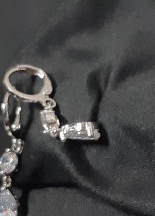 Серьги. фианиты. 18к платина