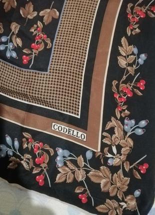 Codello винтажный шёлковый платок, шов роуль.