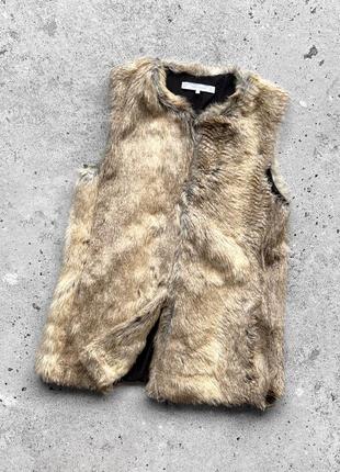 Zara women’s faux fur vest безрукавка, жилетка2 фото