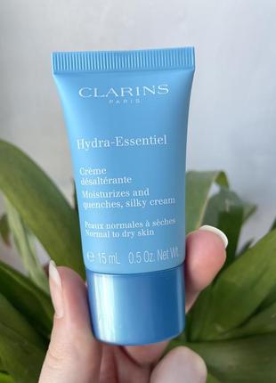 Clarins hydra-essentiel silky cream зволожуючий крем для нормальної та сухої шкіри