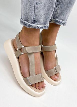 36-41 рр босоножки нат. замша на платформе