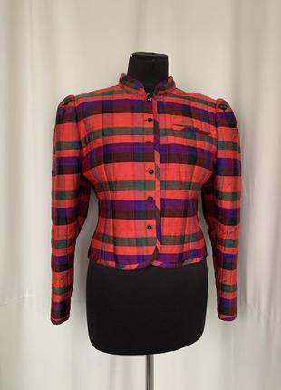 Винтаж 80х жакет стеганый на синтепоне шёлк