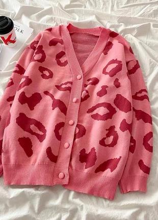 Рожевий кардиган "lips" 2
