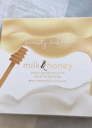 Палетка хайлайтерів beauty bakerie milk & honey highlighter palette 4 x 5 г1 фото