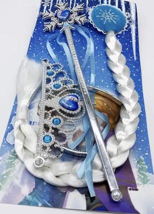 Корона волшебная палочка перчатки парики для принцесс анна эльза аврора белоснежка рапунцель белль9 фото