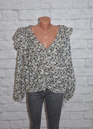 Блуза с рюшами и объемными рукавами "h&m conscious exclusive"