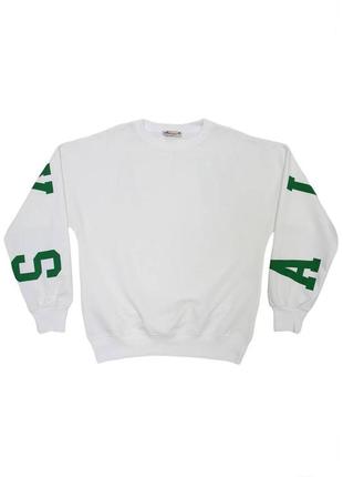 Свитшот молочного цвета с зелеными буквами (128 см.)  minimoda 2125000799735