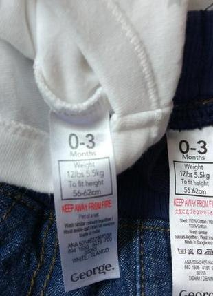 Big sale! комплект набор бодик и джинсы george на 0-3 мес5 фото