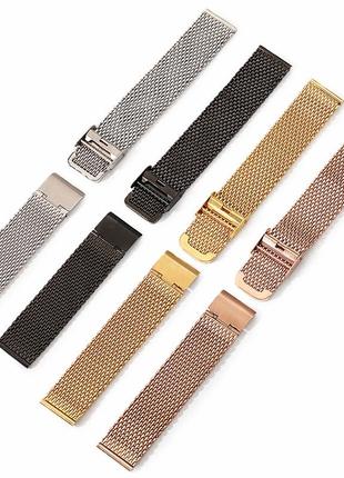 Браслет / ремешок наручных часов миланский. крупное плетение. цвет серебро. ширина 20 мм