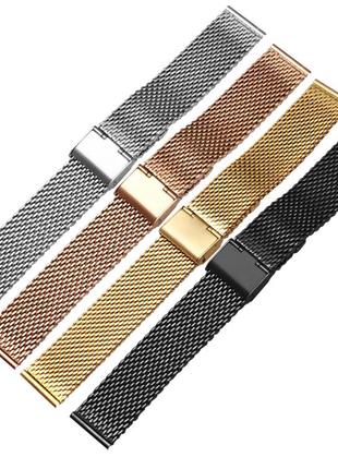 Браслет / ремешок наручных часов миланский. крупное плетение. цвет серебро. ширина 20 мм