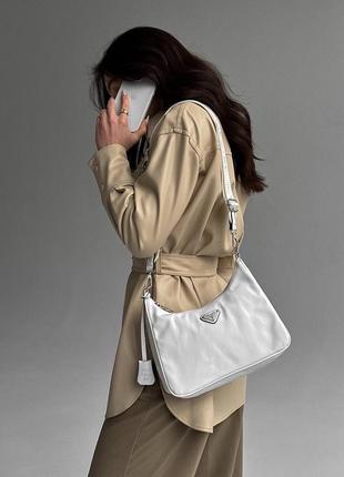 Белая сумка в стиле прада / prada are-edition white / трендовая сумочка2 фото