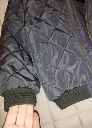 Фирменная теплая демисезонная куртка бомбер с капюшоном like flo (104 г.)6 фото