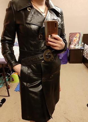 Кожанное пальто,плащ