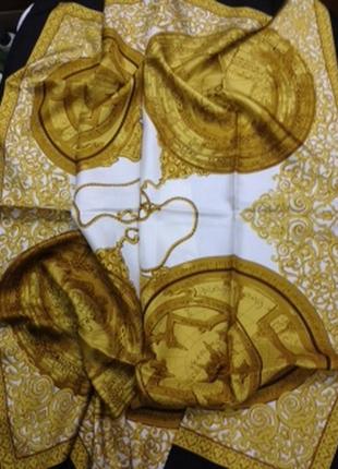 Шикарный винтажный платок из натурального шелка6 фото