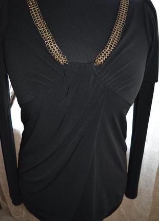 Стройнящая сексуальна блузка, масло, ланцюг, рукав-ліхтарик, bessini 4