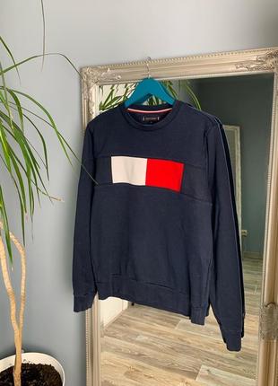 Мужской свитшот tommy hilfiger темно синего цвета