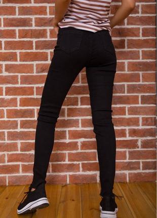 Стильные зауженные женские джинсы скинни джинсы-скинни черные женские джинсы демисезонные джинсы с высокой посадкой узкие эластичные джинсы3 фото