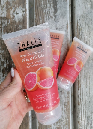 Відновлюючий гель-пілінг скатка для обличчя з екстрактом рожевого грейпфрута thalia livesta unice