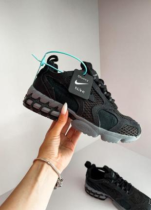 Женские кроссовки nike x stussy x air zoom spiridon cage black 36-37-38-39