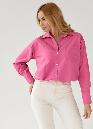 Удлиненная женская рубашка с полукруглым низом3 фото