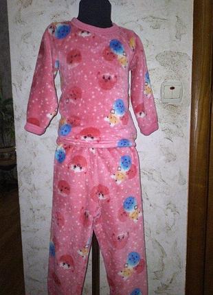 Піжама тепла на дівчинку 5-6років флісова
