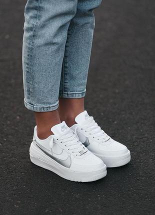 Nike plt.af.orm white, жіночі кросівки найк форс, кроссовки женские найк
