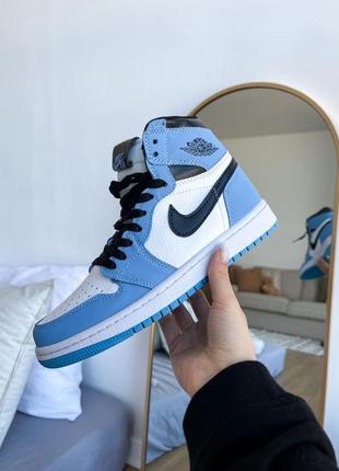 Женские кроссовки nike air jordan 1 mid blue white 37-38-39-40