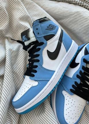 Мужские кроссовки nike air jordan 1 mid blue white 40-43