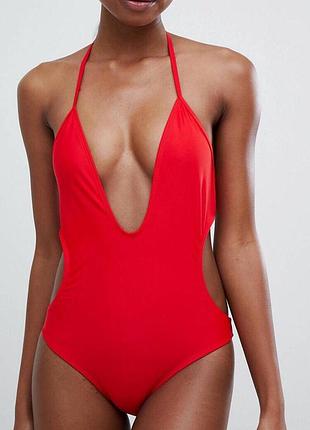 Сдельный купальник красный