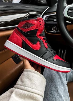 Женские кроссовки nike air jordan 1 mid red black 36-37-38-39-40