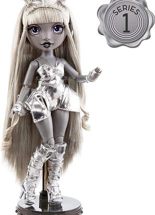Лялька rainbow high shadow series 1 luna madison- grayscale fashion doll. 2 metallic grey3 фото