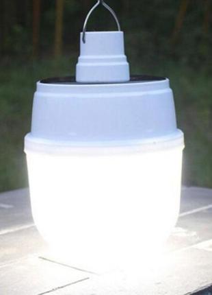 Акумуляторна кемпінгова led-лампа світильник jd-2022 із сонячною панеллю9 фото