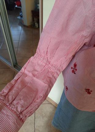 Котоновая с вышивкой и красивыми рукавами рубашка 👕 большого размера3 фото
