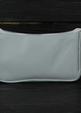 Женская кожаная сумка джулс, натуральная гладкая кожа, цвет серый1 фото