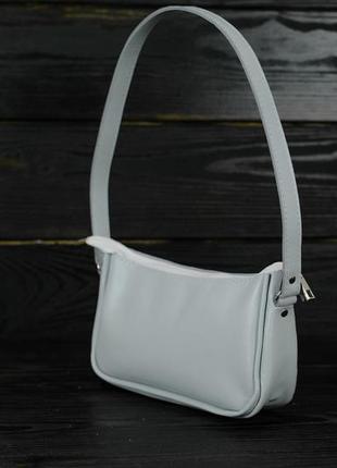 Женская кожаная сумка джулс, натуральная гладкая кожа, цвет серый2 фото