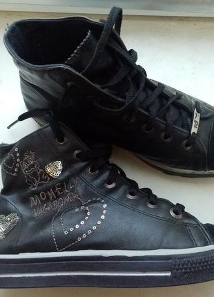 Высокие кожаные кроссовки кеды monella vagabonda (оригинал, италия) converse1 фото