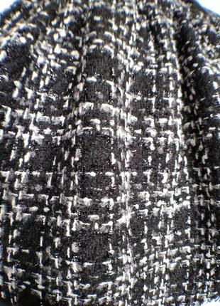 Короткая твидовая юбочка с поясом на талии4 фото