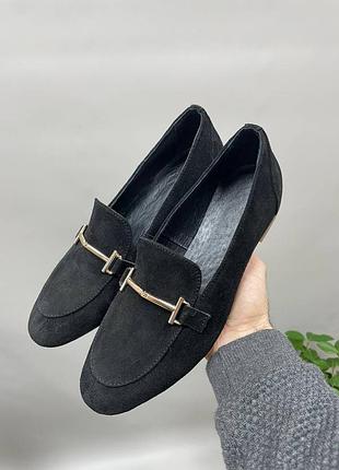 Базовые чёрные балетки лоферы цвет по выбору