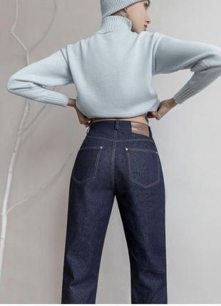 Шикарные джинсы темно синие прямые на подростка  высокая посадка1 фото