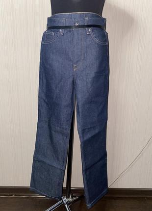 Шикарные джинсы темно синие прямые на подростка  высокая посадка2 фото