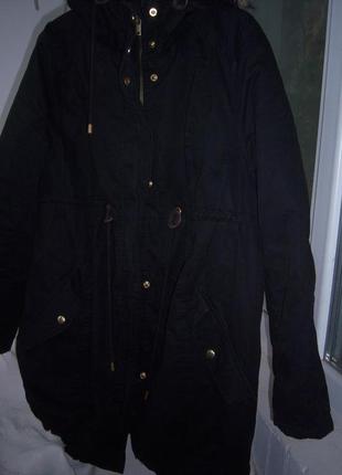 Куртка  брендова жіноча чорна коттон р.l