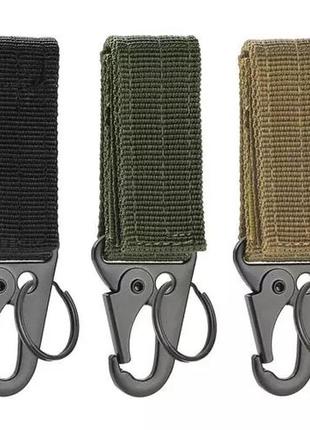 Тактический карабин крючок крепление на плитоноску подсумок molle зеленый олива