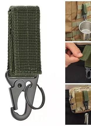 Тактический карабин крючок крепление на плитоноску подсумок molle зеленый олива