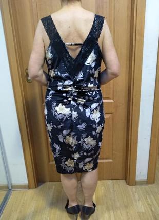 Цветное велюровое платье комбинированное гипюром с красивой спинкой. размер 165 фото