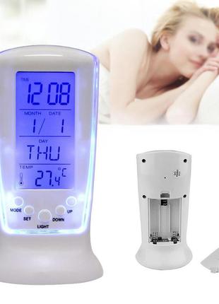 Годинник square clock ds-510 з термометром і led підсвічуванням