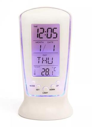 Годинник square clock ds-510 з термометром і led підсвічуванням7 фото