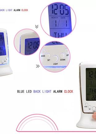 Годинник square clock ds-510 з термометром і led підсвічуванням6 фото