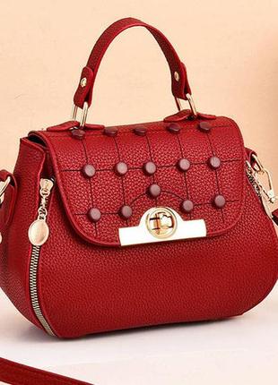 Женская мини сумочка на плечо с пуговицами, оригинальная сумка клатч для девушек красный