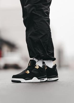 Кроссовки nike air jordan 4 retro black white red1 фото